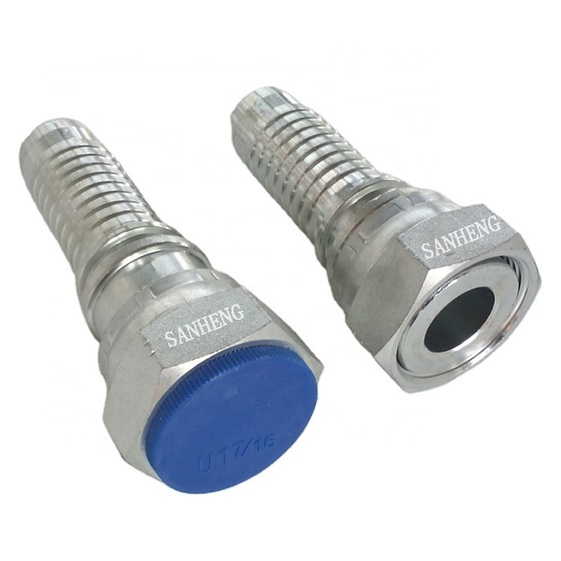 Sanheng ISO Hydraulic 24211 24212 ORFS Female Flat Seat Straight Swaged Hose Fitting