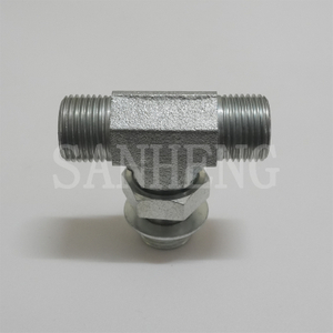 Sanheng Hydraulic Adjustable METRIC BSP Stud Ends O-ring Sealing Branch Tee Fitting