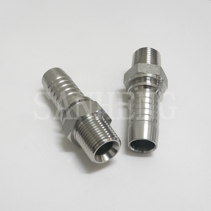 Sanheng Forged Hydraulic 15611 15612 Male NPT Straight Swaged Hose End Fitting