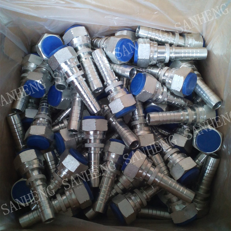 Sanheng ISO Hydraulic 24211 24212 ORFS Female Flat Seat Straight Swaged Hose Fitting