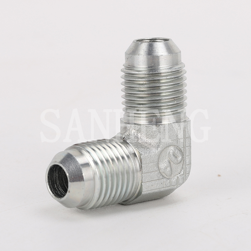 Sanheng Hydraulic 90&deg; 2500 MJ-MJ / 1J9 Male 74&deg; Cone JIC Elbow Adapter Fitting