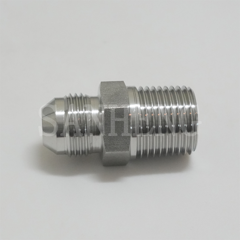 Sanheng Hydraulic 74&deg; 2404 MJ-MP / 1JN JIC NPT Male Pipe Adapter