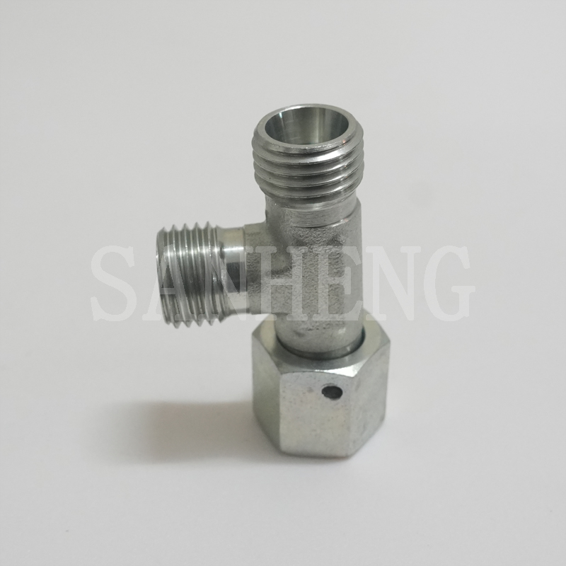 Sanheng Hydraulic CC / DD DIN Metric Run Tee Fitting with Swivel Nut