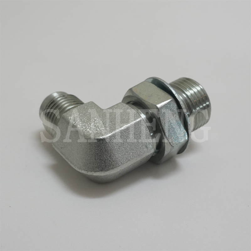 Sanheng Hydraulic 7202 MJ-MBSPP / 1JG9 JIC BSPP O-ring 90&deg; Elbow Flare Adapter