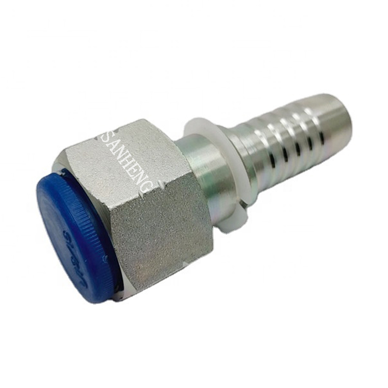 Sanheng ISO Hydraulic 24211 24212 ORFS Female Flat Seat Straight Swaged Hose Fitting