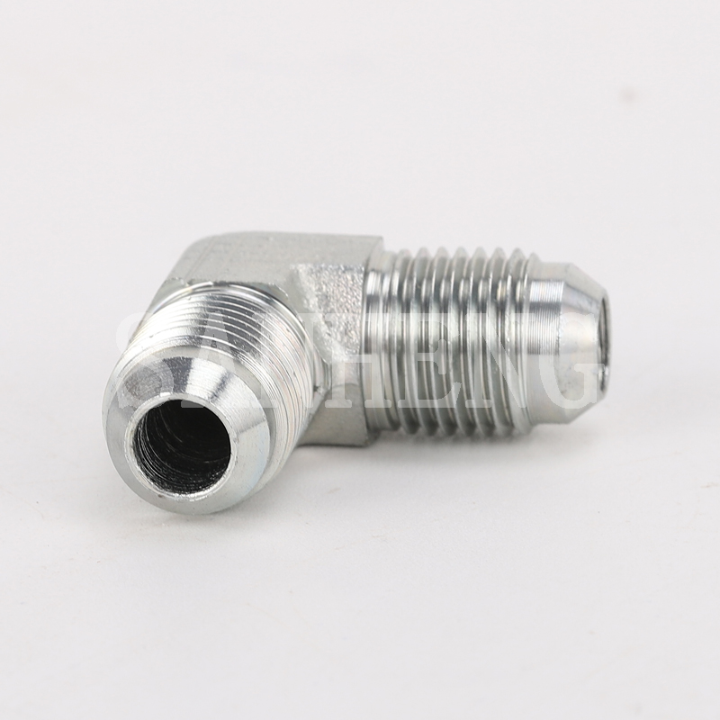 Sanheng Hydraulic 90&deg; 2500 MJ-MJ / 1J9 Male 74&deg; Cone JIC Elbow Adapter Fitting