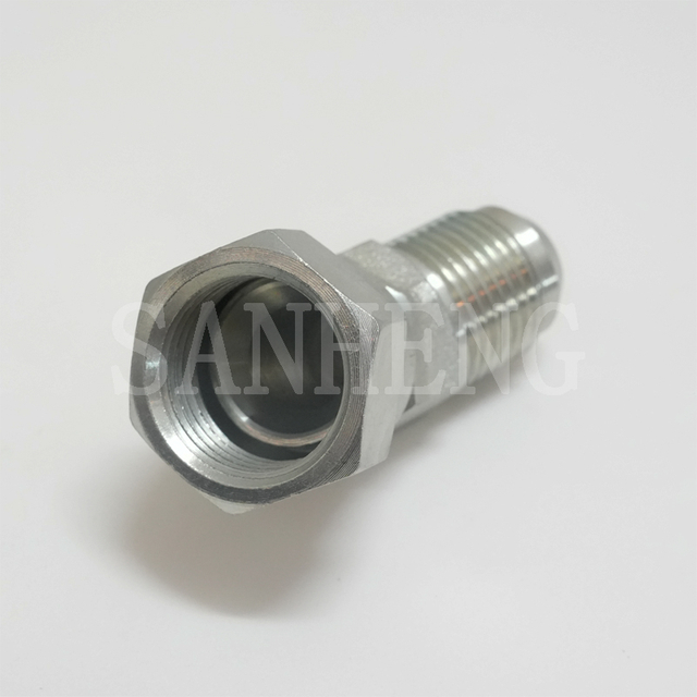 Sanheng Hydraulic 6502 MJ-FJS / 2J4 JIC 74&deg; Cone Male FemaleThread Adapter