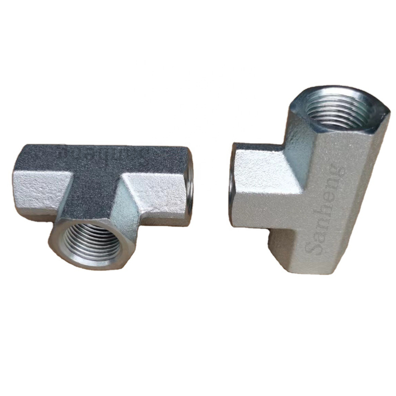 Sanheng Forged Hydraulic ISO Three-way GB-PK BSP Female Thread Tee Fitting Adapter
