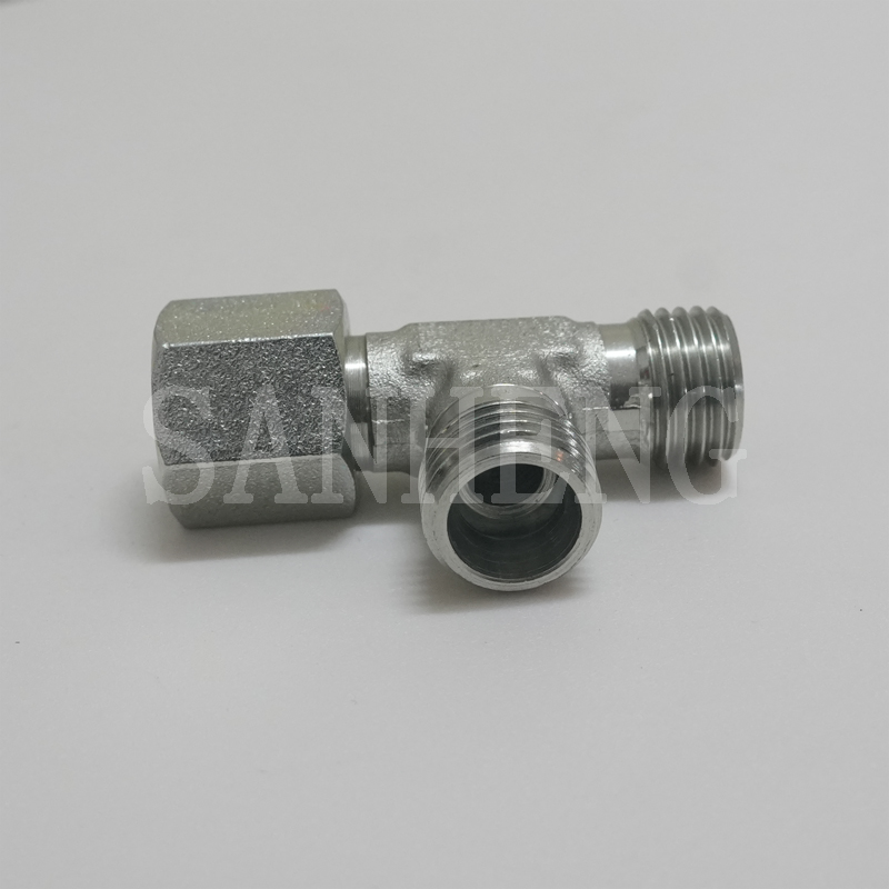 Sanheng Hydraulic CC / DD DIN Metric Run Tee Fitting with Swivel Nut