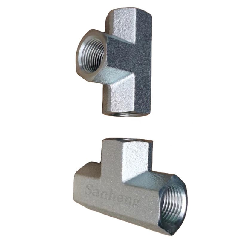 Sanheng Hydraulic Three-way 5605 FP-FP-FP / GN-PK NPT Female Thread Tee Fitting Adapter
