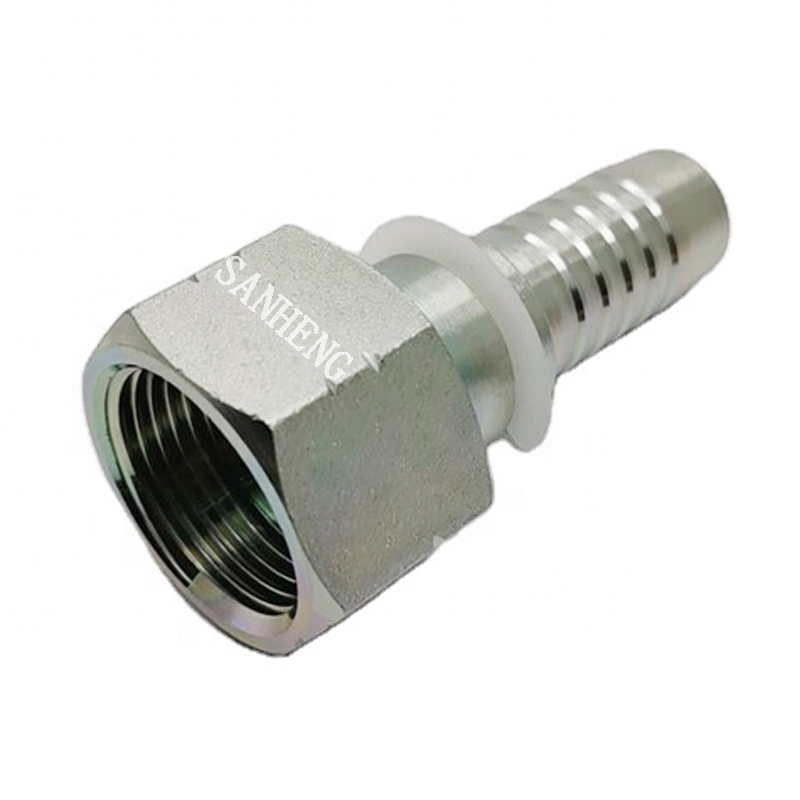 Sanheng ISO Hydraulic 24211 24212 ORFS Female Flat Seat Straight Swaged Hose Fitting