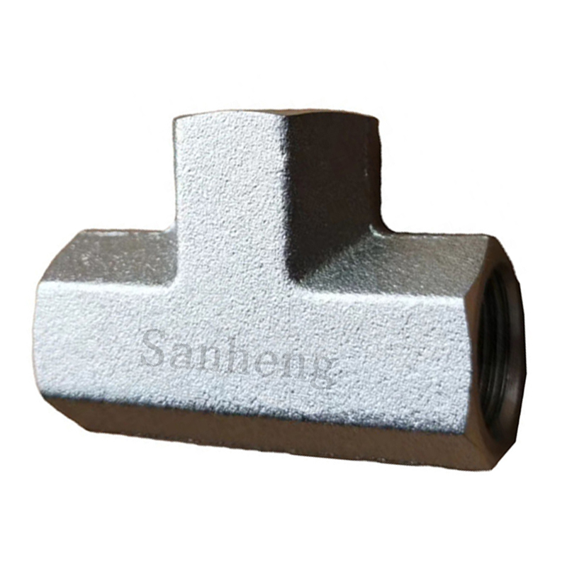 Sanheng Forged Hydraulic ISO Three-way GB-PK BSP Female Thread Tee Fitting Adapter