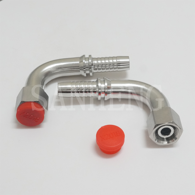 Sanheng 90&deg; 20491 DKO Metric Female 24&deg; Cone O-ring Elbow Swaged Hose Fitting