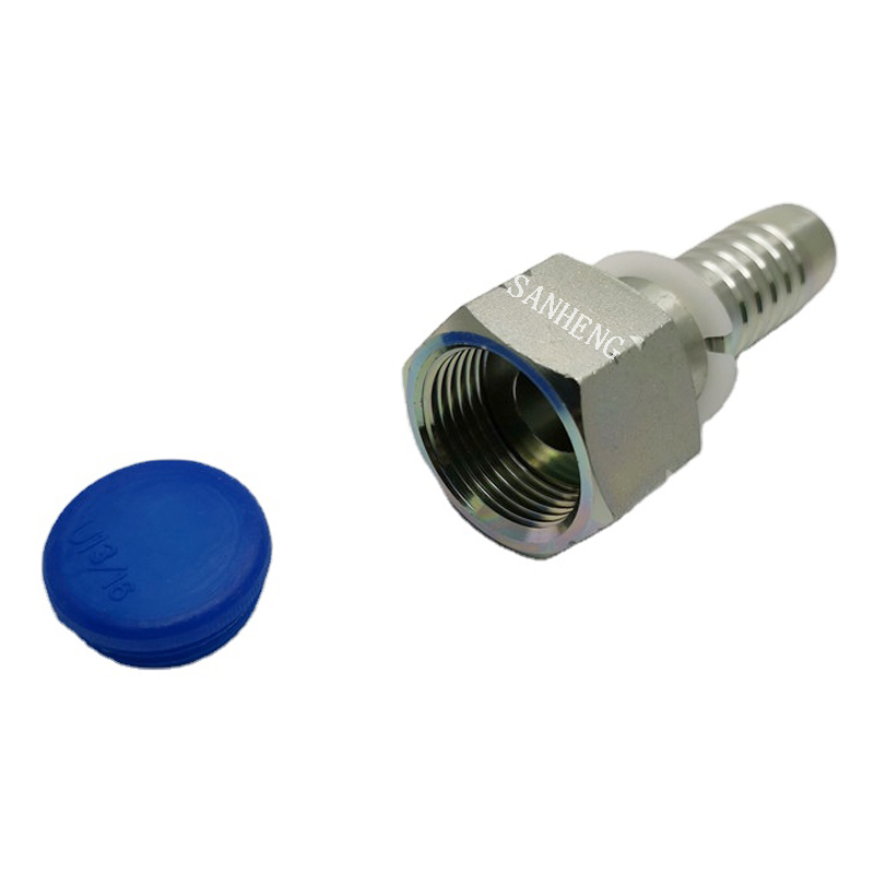 Sanheng ISO Hydraulic 24211 24212 ORFS Female Flat Seat Straight Swaged Hose Fitting